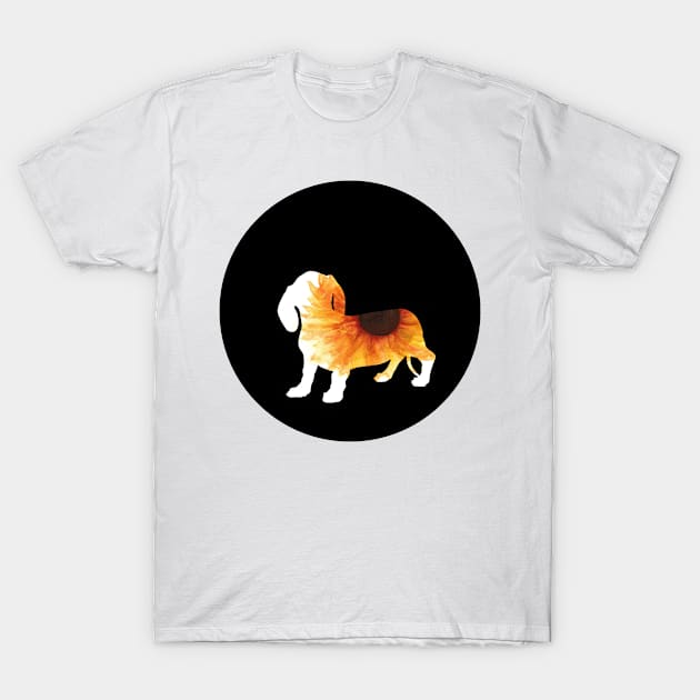 Dachshund - Sunflower Silhouette T-Shirt by SophieStockArt